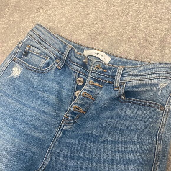 KanCan Women's Light Blue Estilo Signature High Rise Flare Stretch Jean 7/27 - Picture 3 of 6